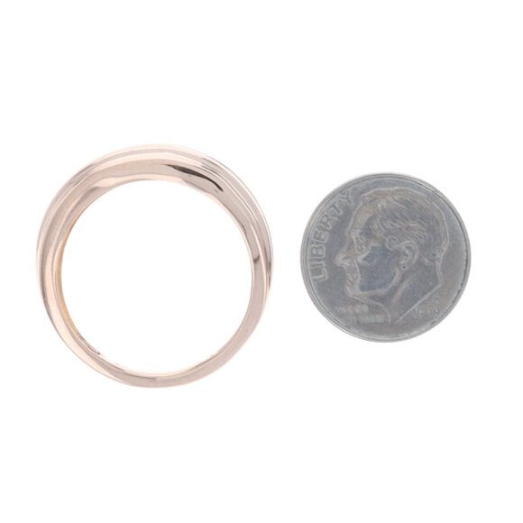 Rose Gold Diamond Men's Wedding Band -14k Round Brilliant .25ctw Five-Stone Ring - Picture 5 of 6